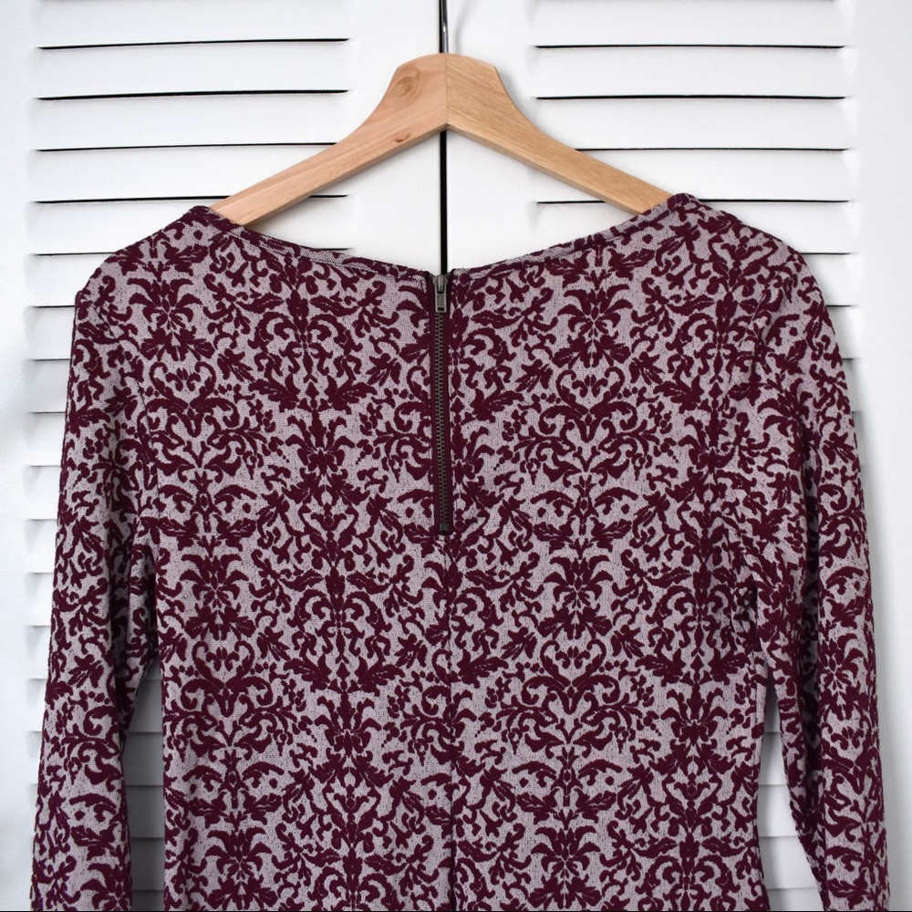 Xhilaration Fitted Patterned Dress | Maroon - Picture 6 of 8